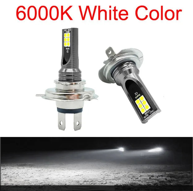 2Pcs LED H4 H7 Car Headlight Super Bright H16JP H8 H9 H11 9005 HB3 9006 HB4 Car Fog Light Driving Running Light 12000LM 12V 24V