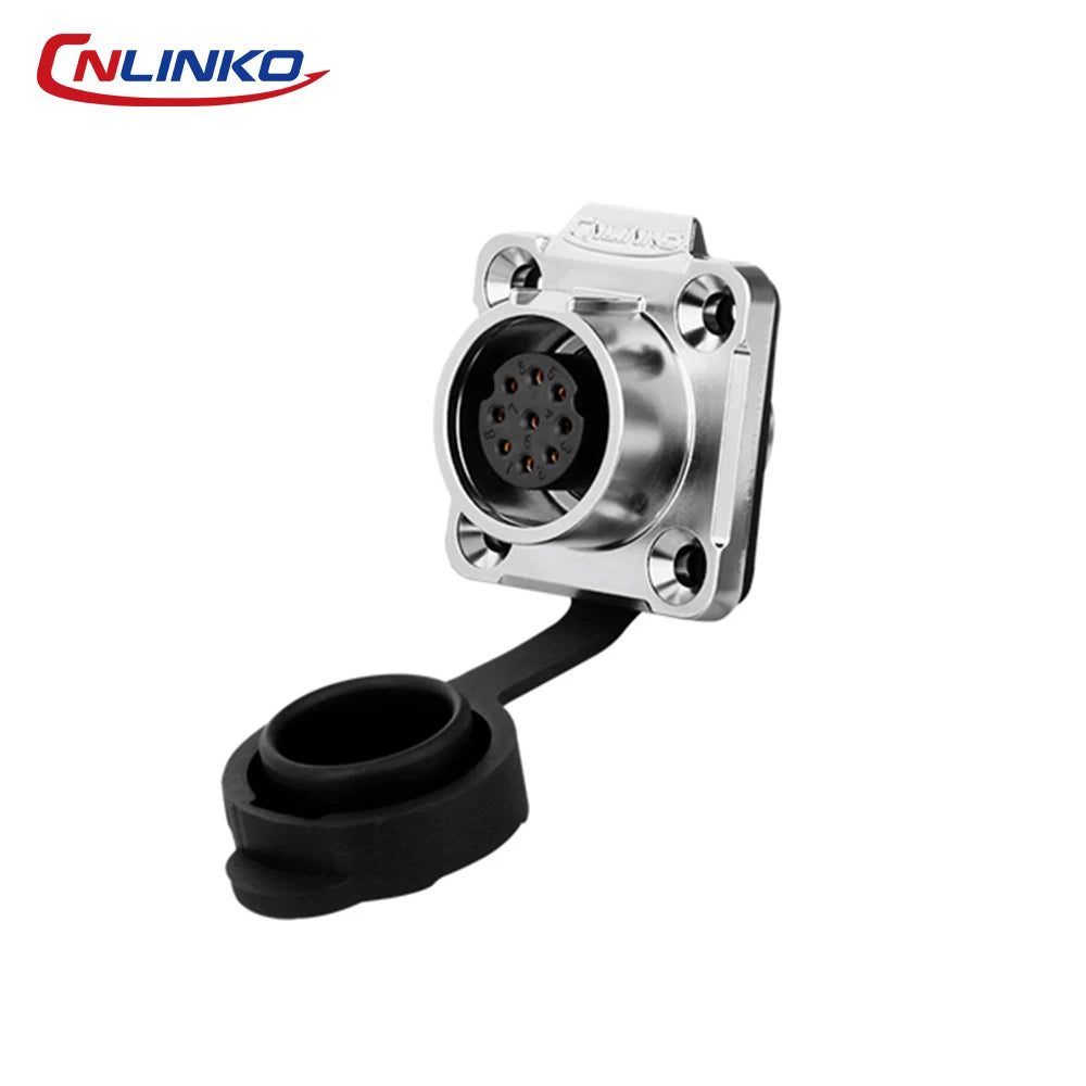 CNLINKO M16 Waterproof Electrical Connector 2/3/4/5/7/8/9 Pin Soldering Wire Aviation Connectors Panel Mounting Plastic+Metal