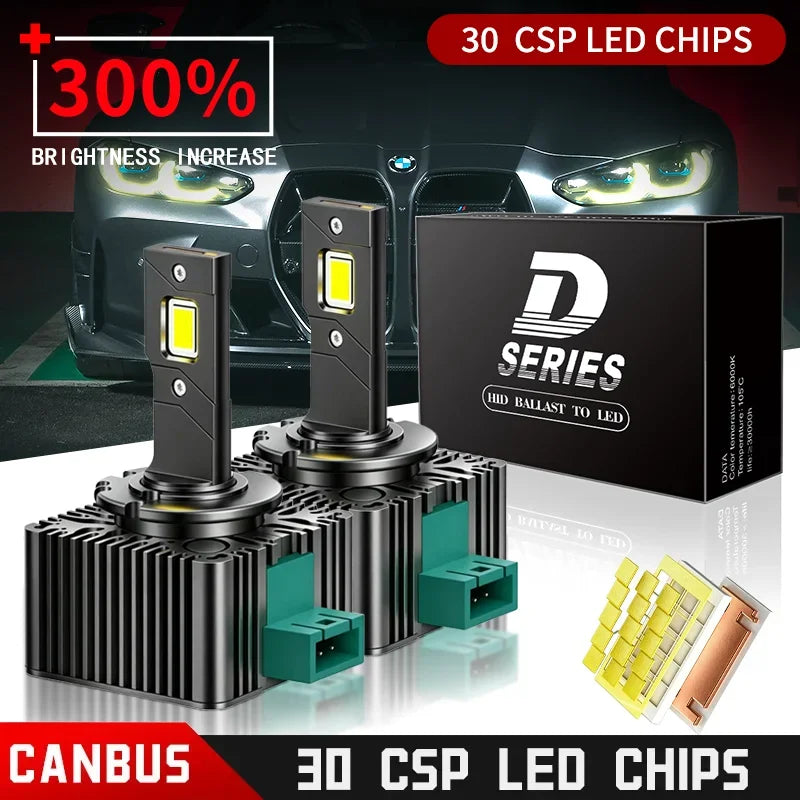 2PCS D1S D3S LED 300W Car Headlights Bulbs D2S D4S D5S D8S T