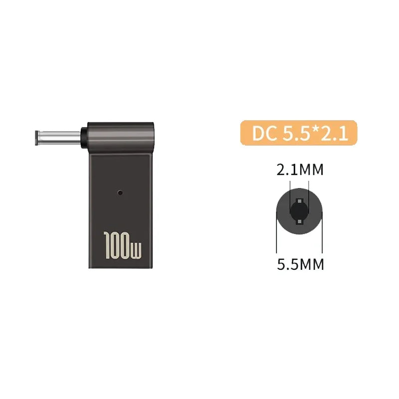 100W USB Type C Fast Charging Adapter Plug Connector Universal USB C Laptop Charger Converter for Dell Asus Hp Acer Lenovo