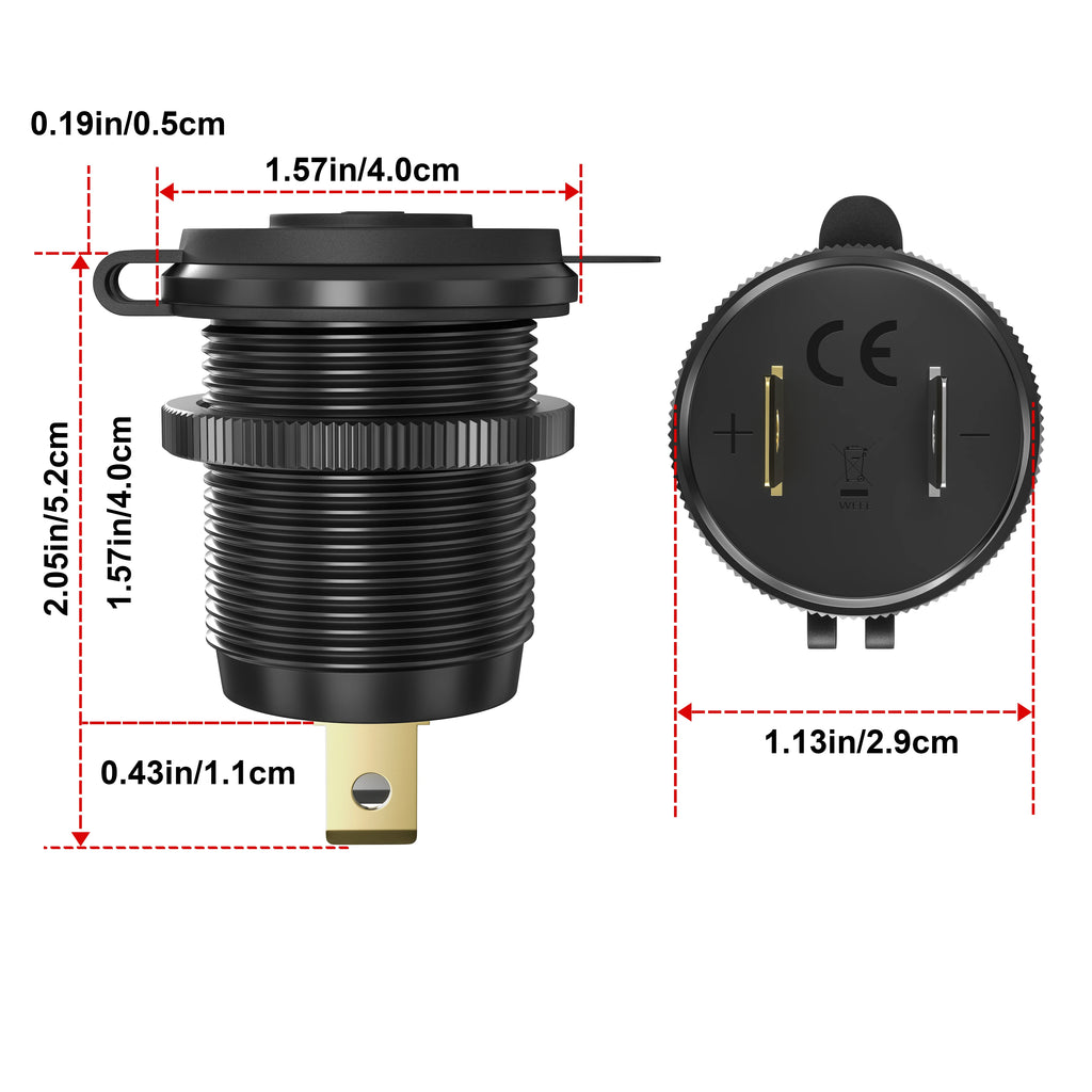 Super Charger Type C Fast Charging socket 12V/24V 60W Dual U