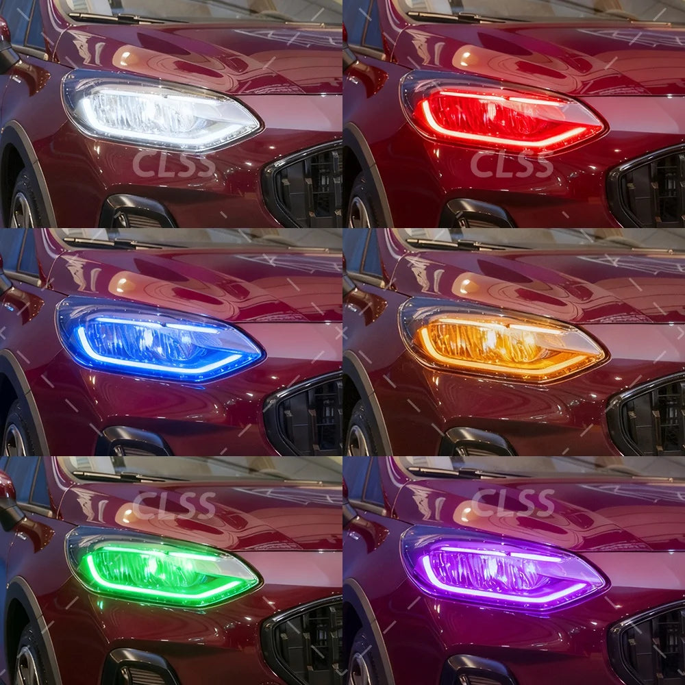 DRL LED Boards Angel Eyes Headlight Daytime Running Light Module For Ford Fiesta MK8.5 Focus ST-Line MK4.5