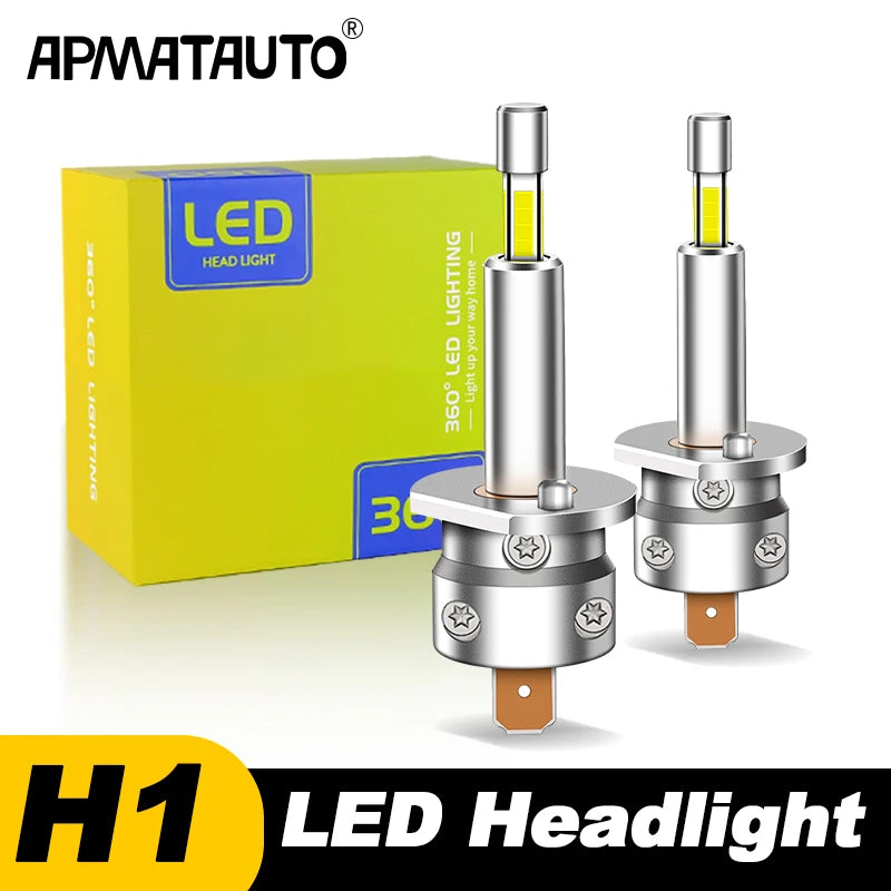 2Pcs H1 H3 LED Headlight Bulb Mini 360 Size 30000LM CSP for 