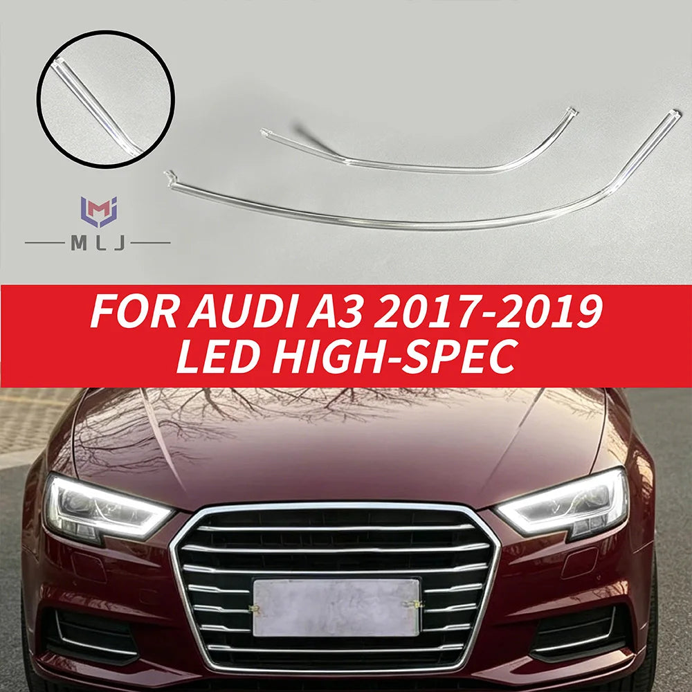 Angel Eyes DRL Headlight Light Guide Tube Strip Replacement For Audi A3 2017-2019 High Spec Daytime Running