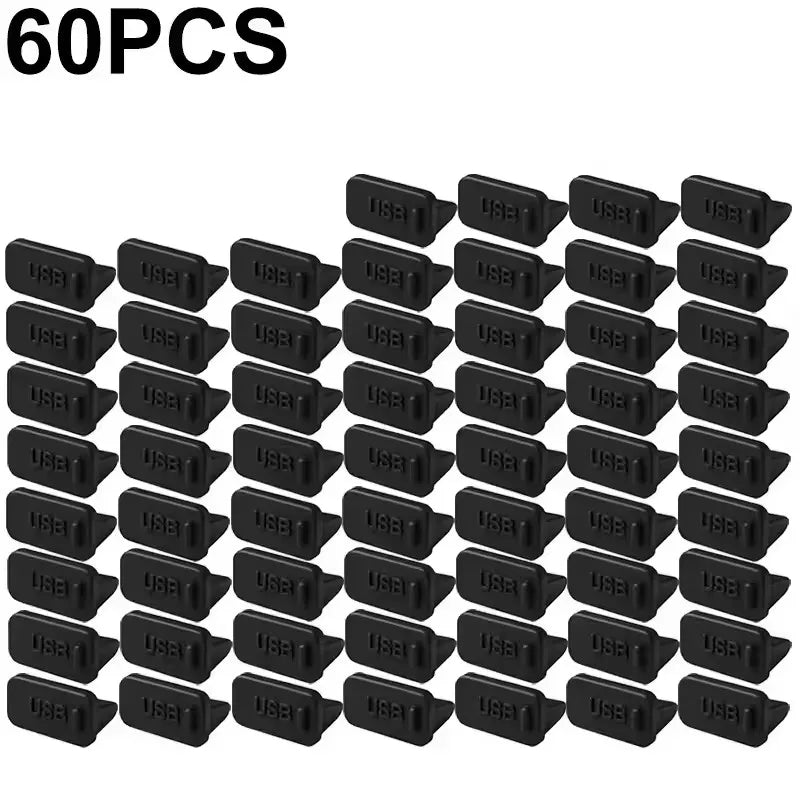 60/40/20/10PCS USB A Dust Plugs for Laptop Notebook PC USB Charging Ports Protectors Silicone Dustproof Caps Dustplug Cover