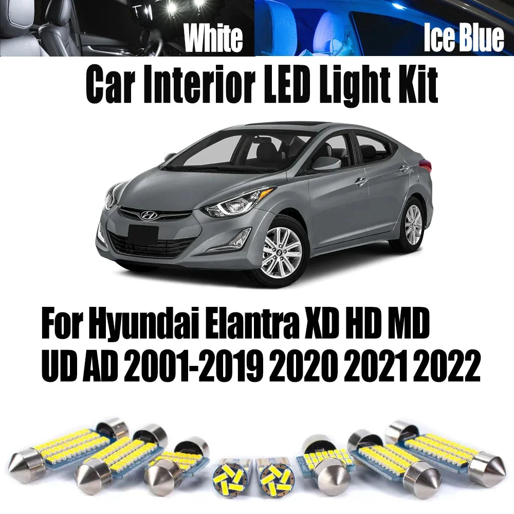 LED Interior Light Kit for Hyundai 2001-2021 - Canbus Error-Free Interior Bulbs