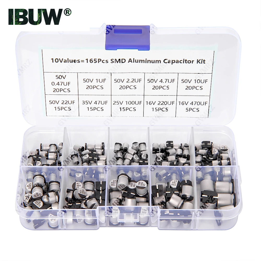 165PCS 10Values SMD Aluminum Electrolytic Capacitor Sample B