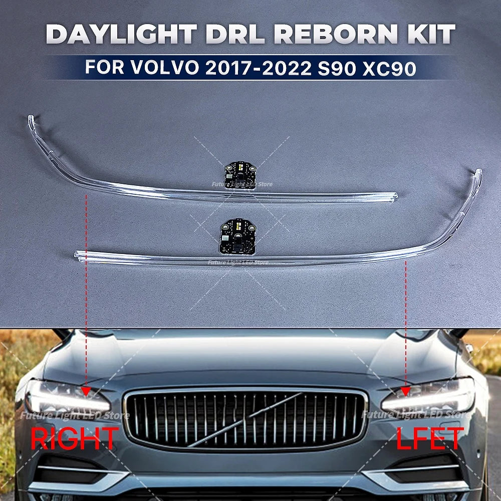 LED Headlight Tubes Daytime Running Lights Light Guide Plate Angel Eye Lightsource DRL Chips Boards for Volvo