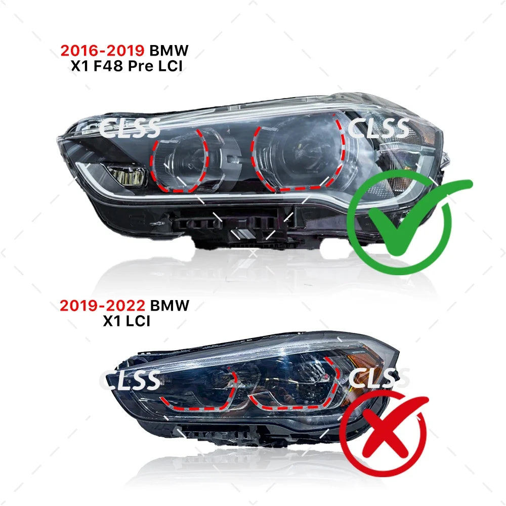 Angel Eye DRL Board 63117428791 For BMW X1 F48 F49 X2 F39 2016-2019 Yellow Blue Amber LED Headlight Daytime