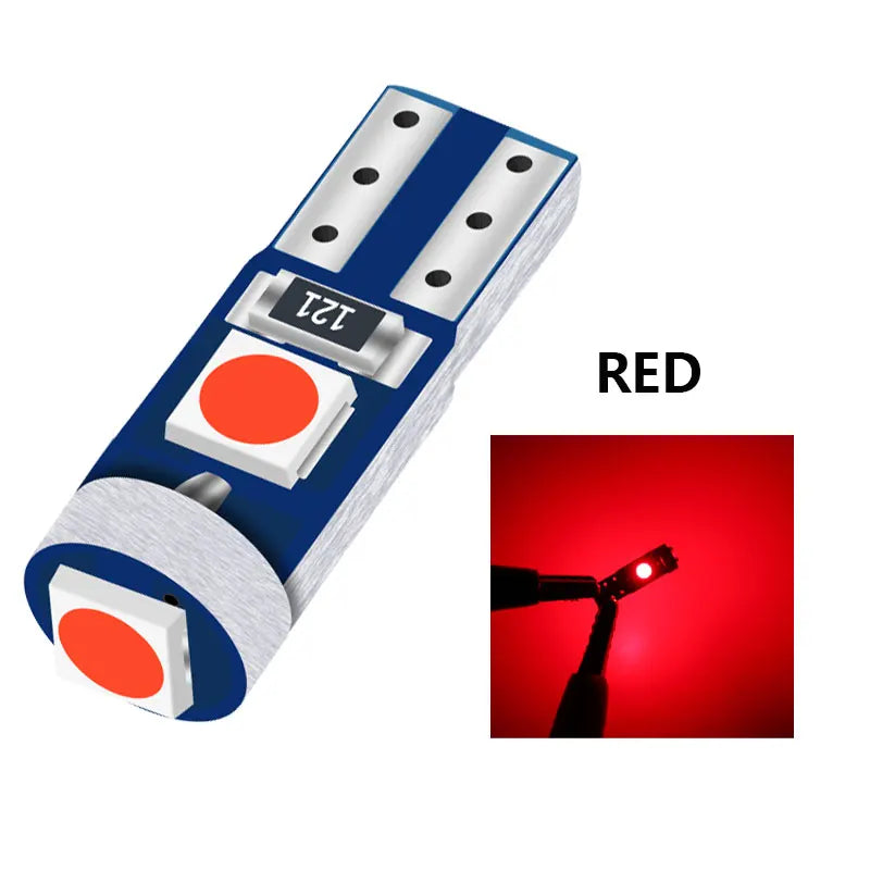 10Pcs T5 Led Bulb Canbus W3W 74 286 W1.2W Super Bright Car Interior Lights Auto Dashboard Lamp Warning Indicator Instrument 12V