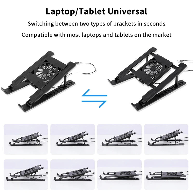 Laptop Cooler Base Stand Foldable Laptop Cooling Pad Holder 