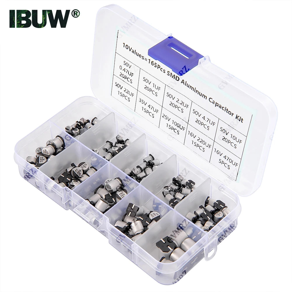 165PCS 10Values SMD Aluminum Electrolytic Capacitor Sample B