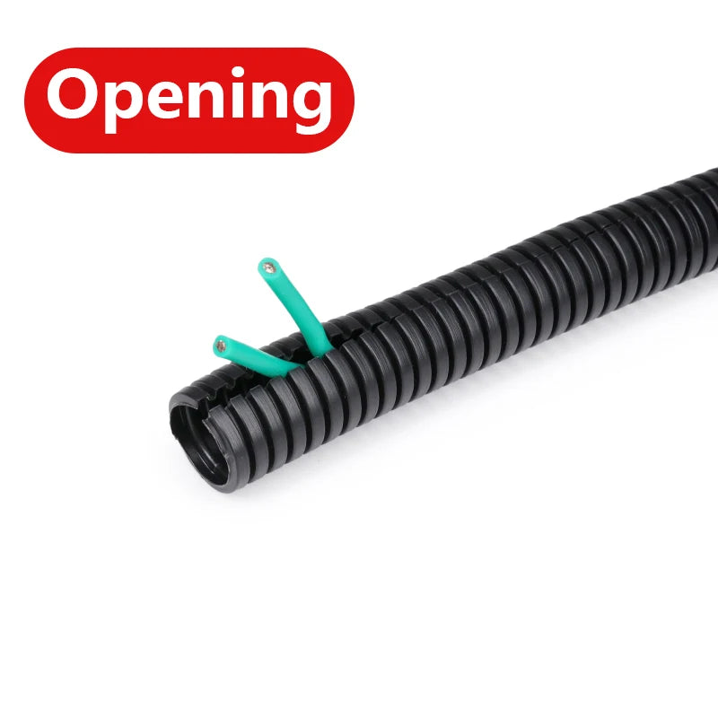 1 10m PP Insulated Corrugated Split Loom Tube AD 7.5/10/11.6/13/28.5/34.5mm for Wire Cable Harness Threading Protection Sleeving