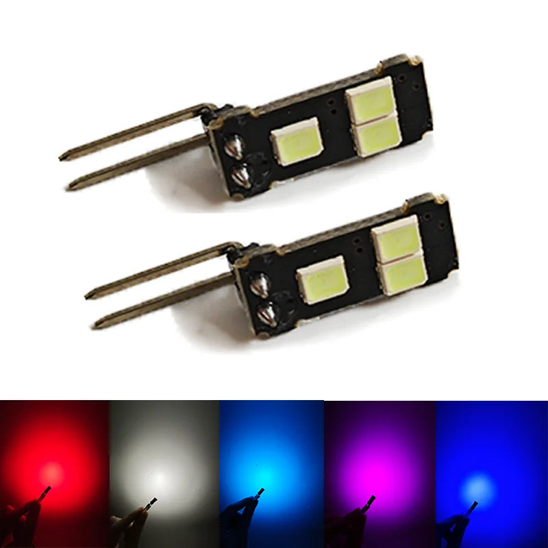 2pcs Ice Blue Red White Purple 3-SMD Car Interior LED Footwe