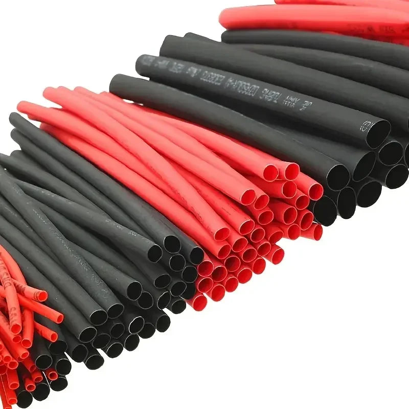 127PCS Heat Shrink Tubing Set for Car Cables - Black & Red 2