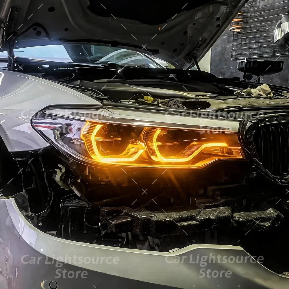 DRL LED Module Yellow Angel Eyes For BMW 5 Series G30 G31 17-20 Adaptive Headlight Daytime Running Lights
