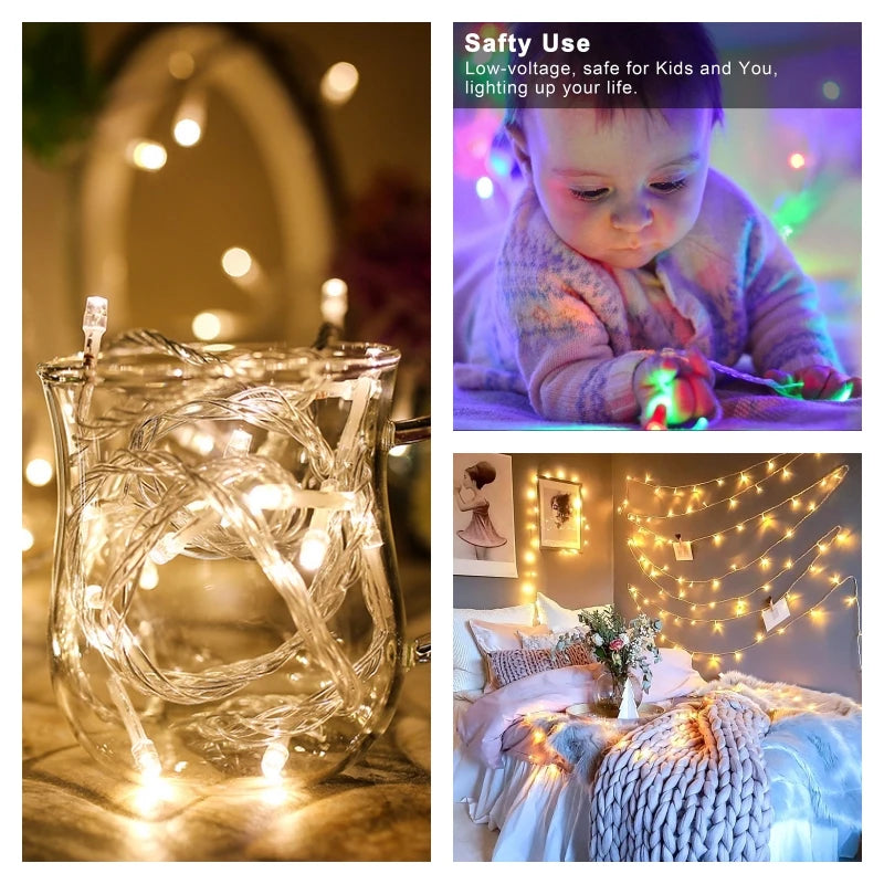 1/3/4/10M LED Fairy Garland Light Battery Powered Outdoor Wa