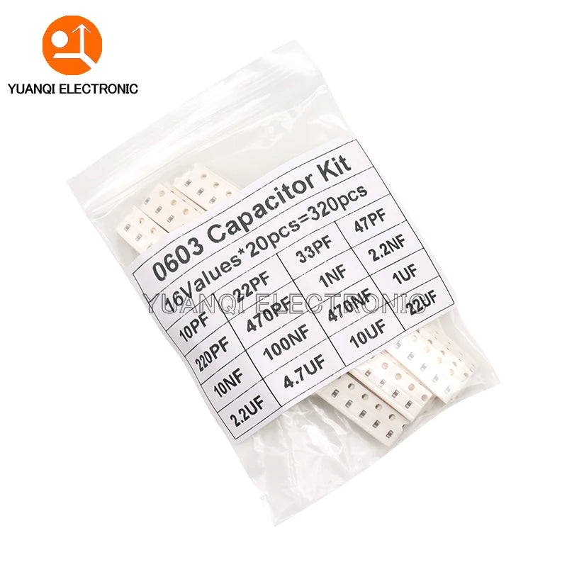 320PCS 720PCS 0603 0805 1206 SMD Capacitor Assorted Kit 16/3