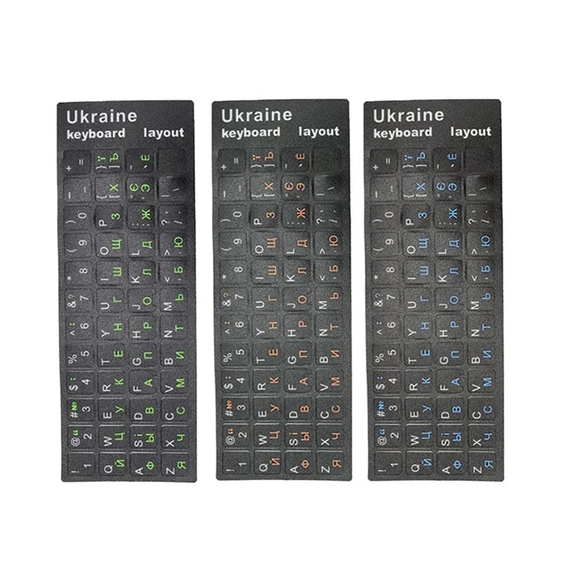 Ukrainian Keyboard Stickers Durable Alphabet Black Backgroun