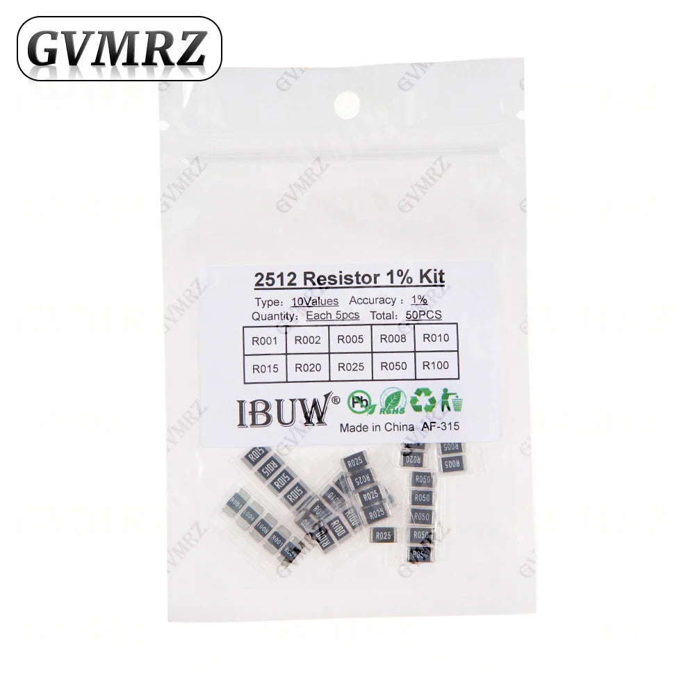 0201 0402 0603 0805 1206 1% 5% SMD Resistor Assorted Kit 1R-1M 10K 100K 1K 100R Resistance Set DIY 1R00 0R82 0R47 0R33
