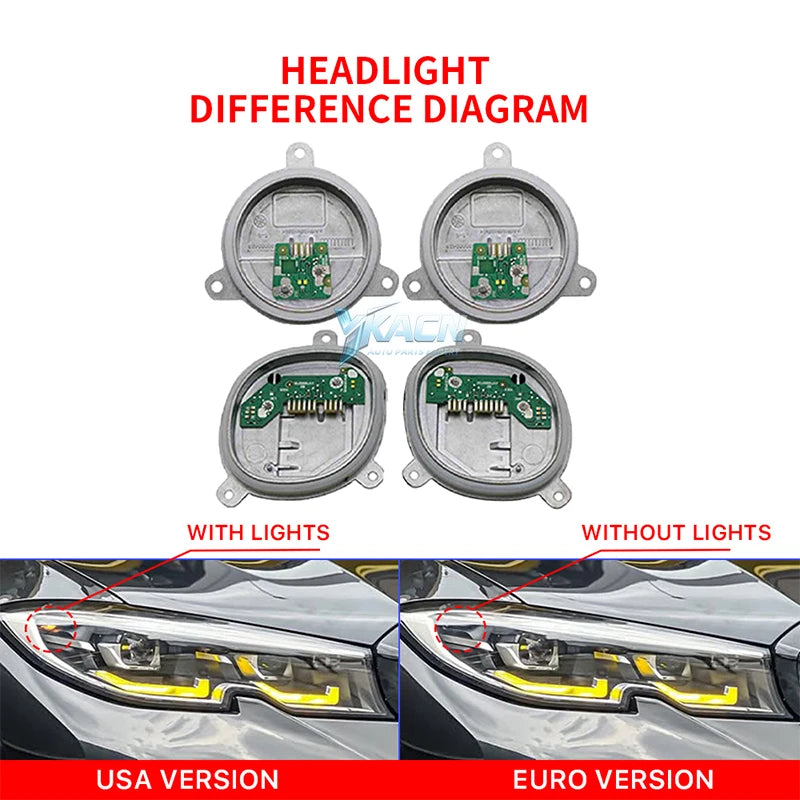 LED Headlight Daytime Running Light Module For 19-22 BMW 3 Series G20 G21 G28 Blue Red Angel Eye DRL Boards