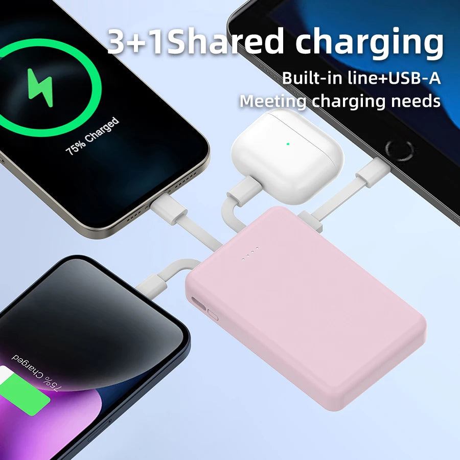 Mini 5000mAh Portable Power Bank With Built-in LED Digital D