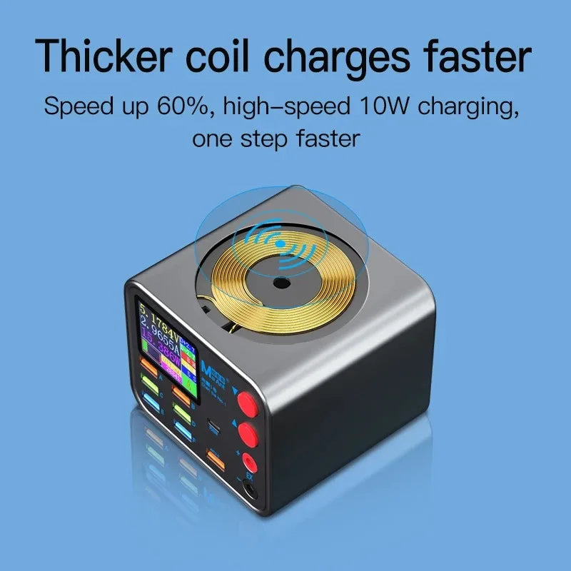 DianBa No. 1 PD 8-Port LCD Multi-Function Fast Charger Wirel