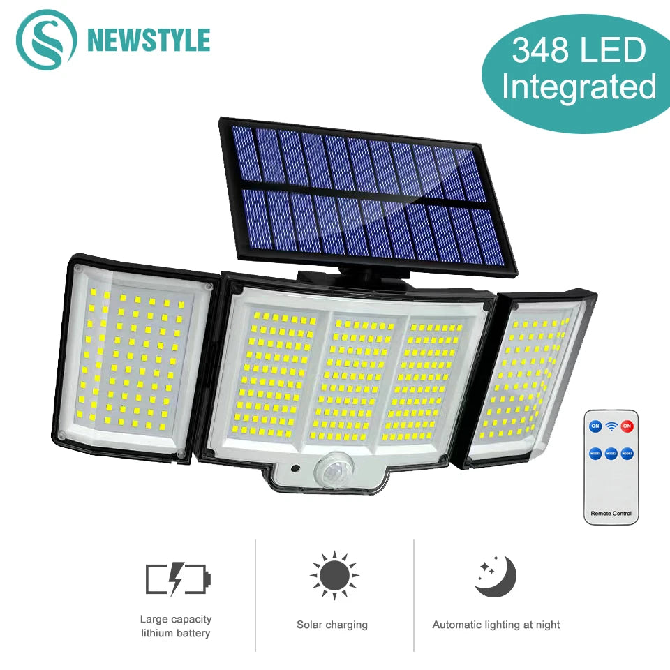 Solar Light Outdoor 328/348 LED Integrated Super Bright Moti