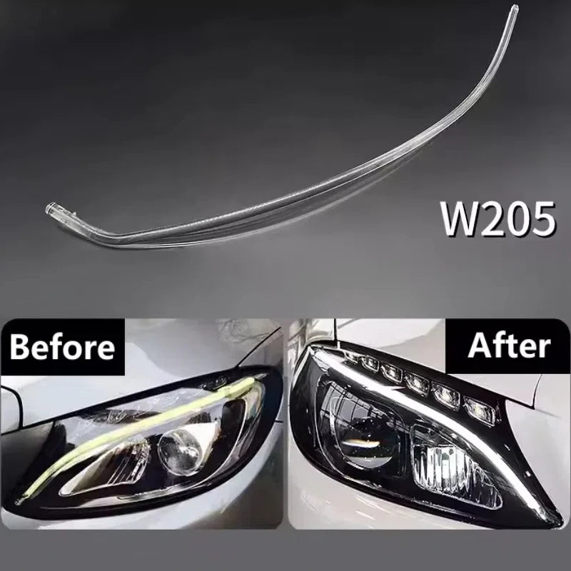 DRL Light Guide Plate Tube Daytime Running Light For 2019 2020 2021 Mercedes Benz C Class Headlight Angel Eye