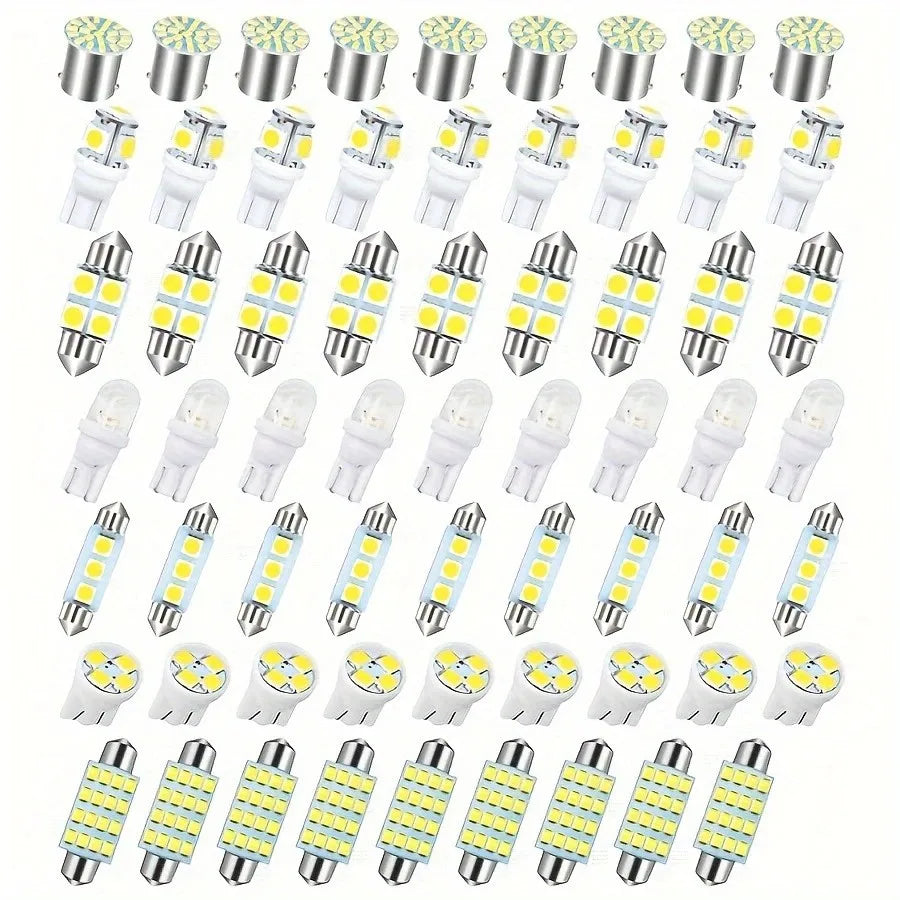 63pcs LED Car Bulb Kit Auto Interior Lights Dome Light 31mm 