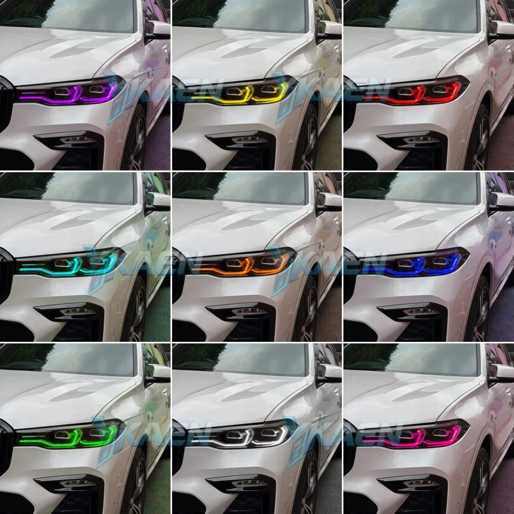 Angel Eyes DRL Boards Module For BMW X7 G07 19-21 Headlight Daytime Running Light Turn Signal Blue Red for