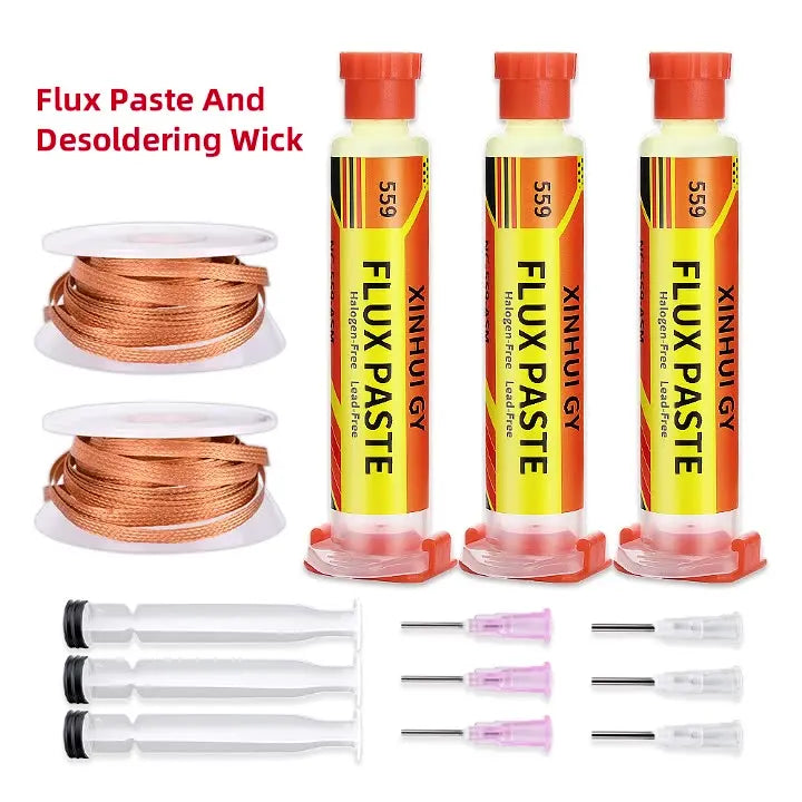 559 Desoldering Braid + NC-559 Flux Paste Syringe Kit Solder