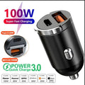 Car 66/100/200W Dual Port Mini USB Charger Ultra Fast Charging Cigarette Lighter Socket Phone Charging Adapter
