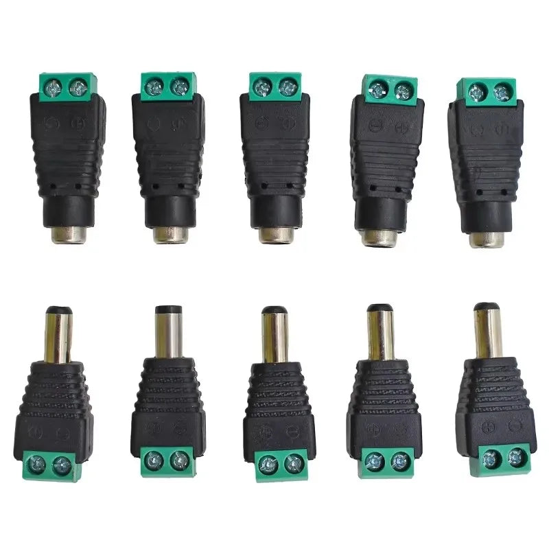 5pcs 12V DC Power Connector Plug Jack Male Female Socket Bar