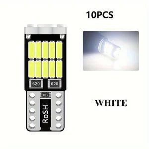 10PCS T10 W5W LED Bulbs - 6000K Cool White 4014 26SMD Canbus Fits 168 194 5w5 for Car Interior & Signal Lights Upgrade
