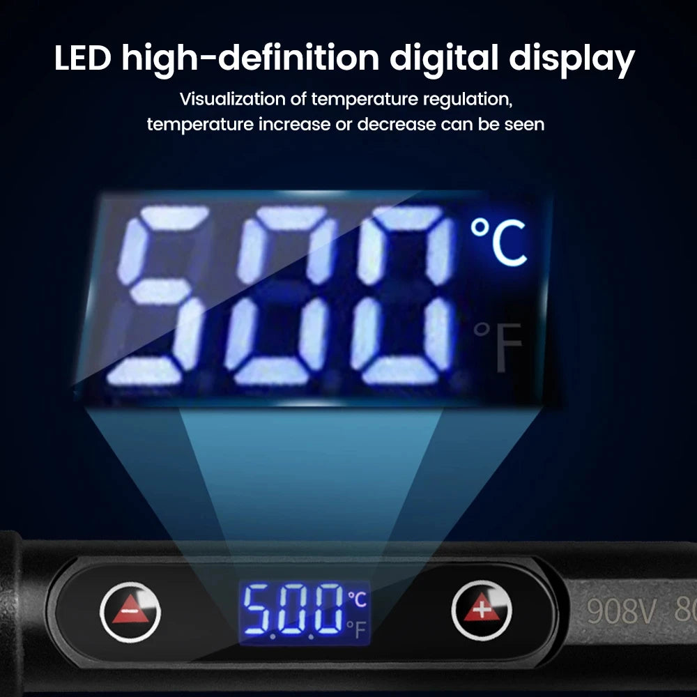 80W Electric Soldering Iron 16-IN-1 LCD Digital Display 180-