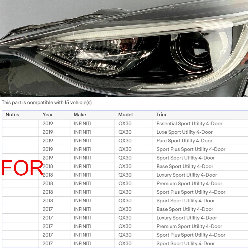Headlight Daytime Running Light Led Chips For Infiniti QX30 Angel Eyes 2017 2018 2019 B010390-B B010391-B Q30