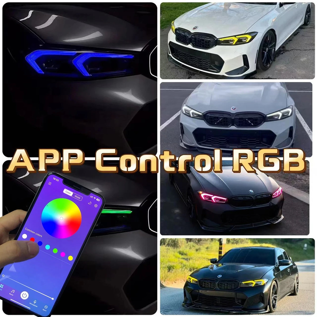 Angel Eyes RGB DRL Boards For BMW 2023 2024 G20 G21 LCI M340i 330 Headlight Red Blue RGBW multicolour