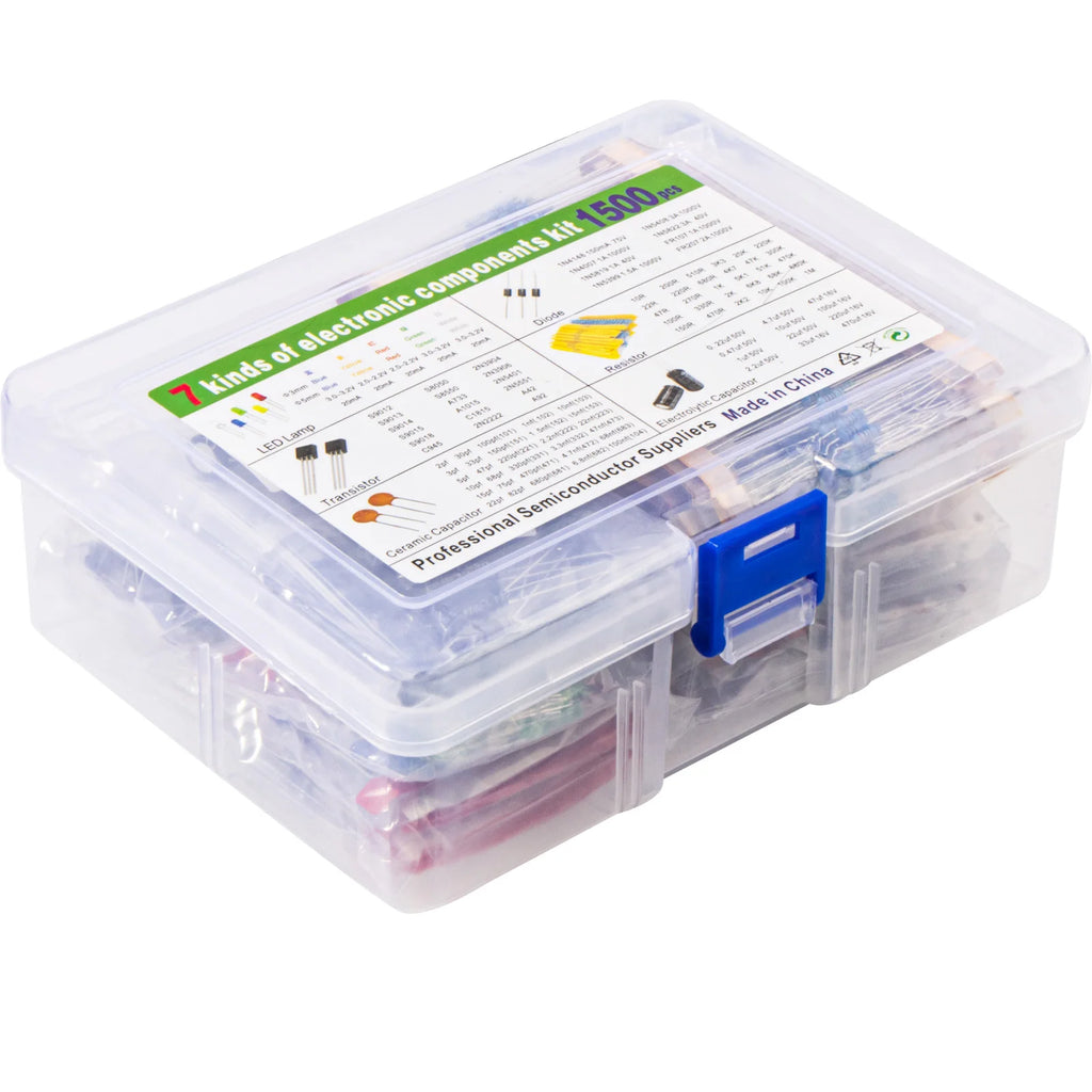 1500pcs Electronics Component Assortment Kit Capacitors Led 