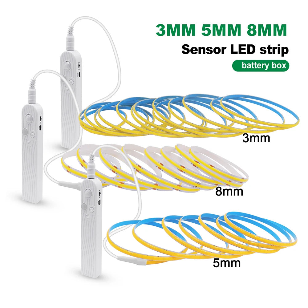 5V Motion Sensor Nigth Light COB Led Strip USB Battery Power