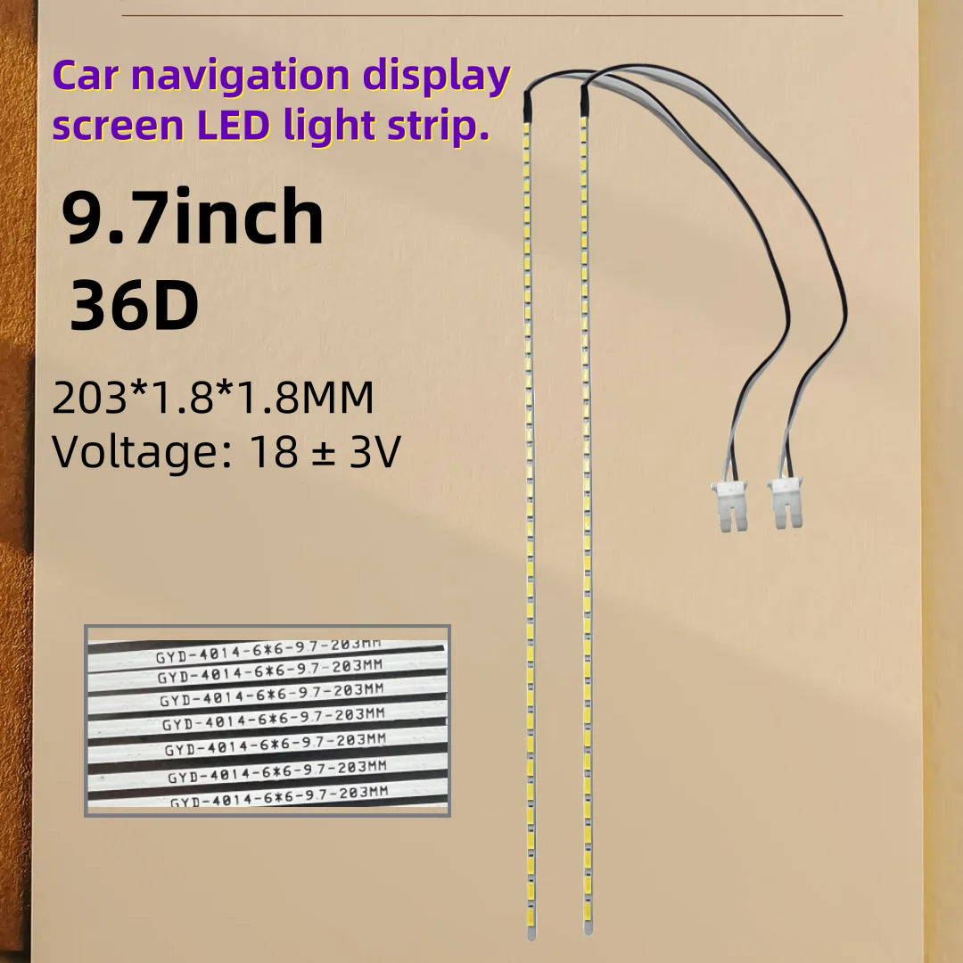 2PCS LED Backlight Strips for 7-inch 8-inch 9-inch 9.7-inch 10.4-inch Car Navigation Displays or Automotive Interior Lightin