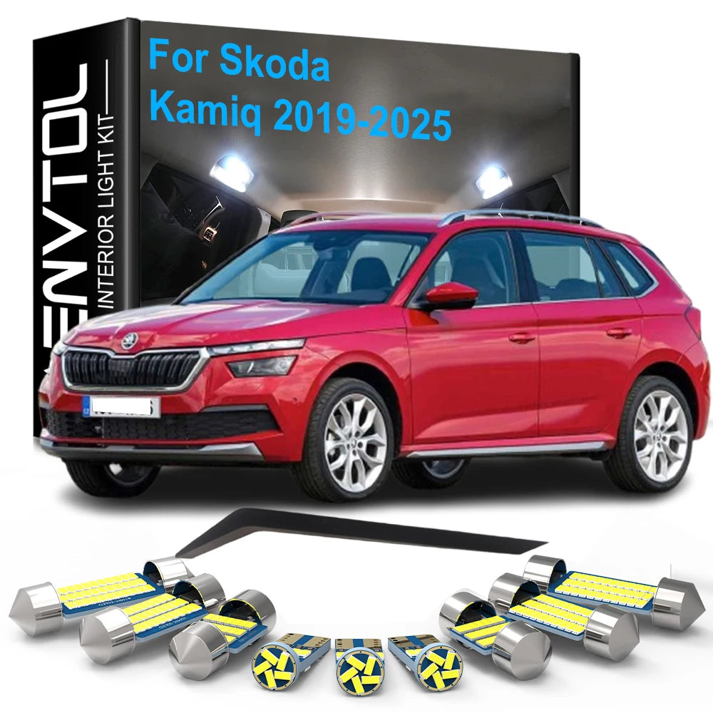 9pcs Car Accessories LED Interior Lights Canbus For Skoda Ka