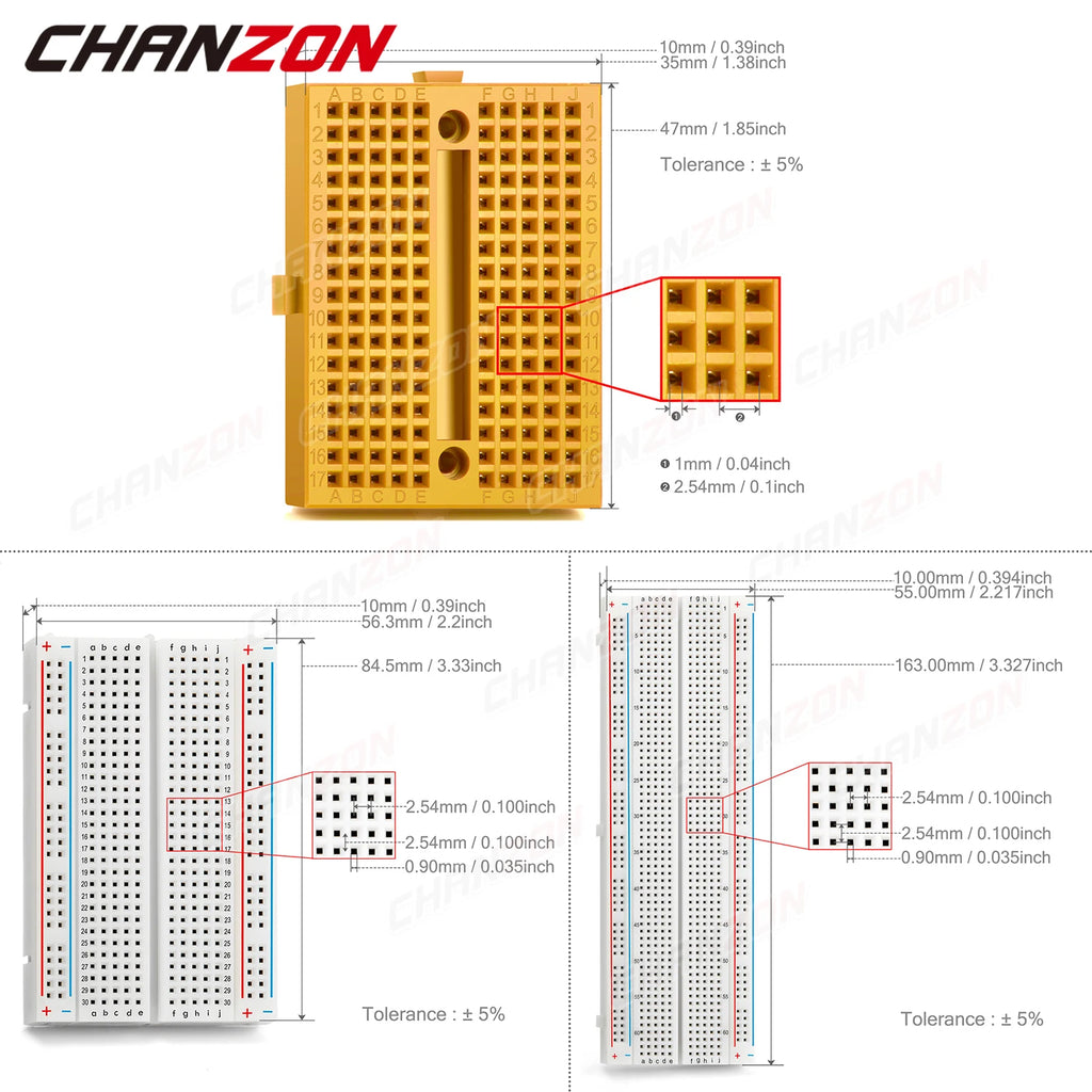 1-6pcs Breadboard kit 170/400/830 Tie Points Solderless Prot