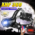 2024 XHP360 Super Powerful LED Headlamp 36 Core 18650 USB Re