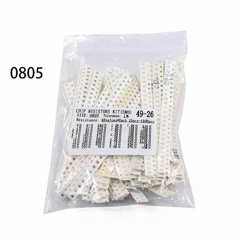 1500PCS/Set Resistors Assorted Set SMD 60 Values X 25Pcs 0R-