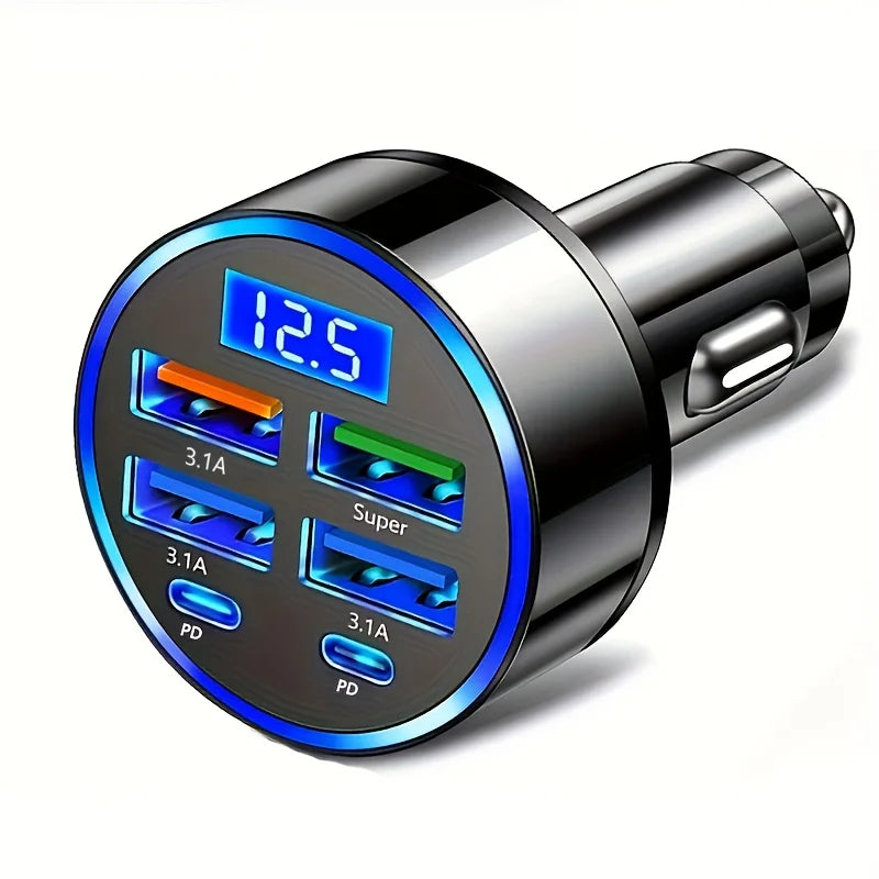 350W USB Car Charger PD QC3.0 USB C Car Phone Charger Type C Adapter for iPhone Samsung Huawei Xiaomi Quick Charge