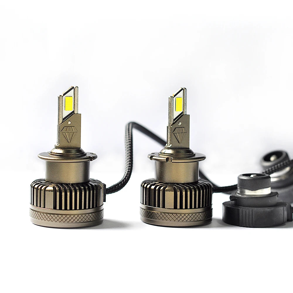LED Headlight Bulbs 6000K 55W Turbo Lights Plug&Play Auto Lamp HID Conversion Kit for Infiniti QX56 JX35 D2R