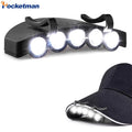 Portable 5 LED Clip Hat Light Headlamp Night Running Head Fl