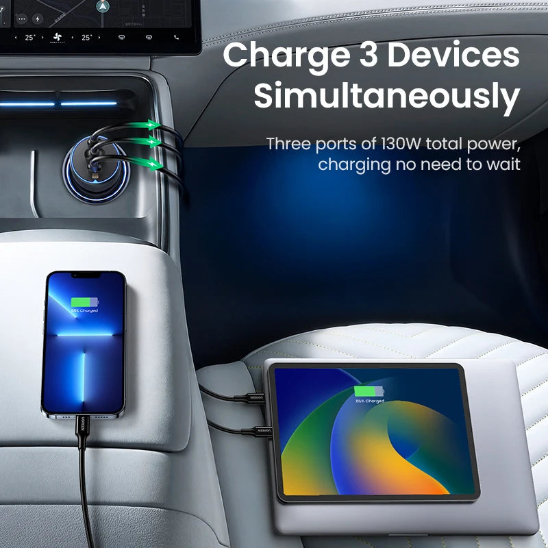 UGREEN 130W USB C Car Charger For Xiaomi iPhone 18 Samsung G