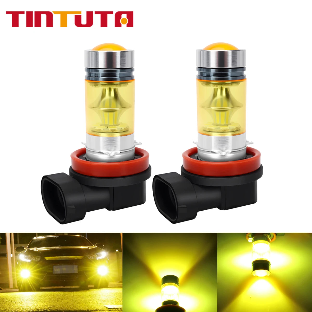 2Pcs H11 LED Car Fog Light Bulbs High Brightness Headlight D